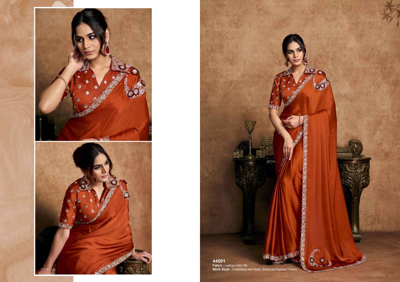 NORITA 44500 SEHER By MAHOTSAV 44501 to 44512 Series Indian Traditional Beautiful Stylish Fancy Colorful Party Wear & Occasional Wear Silk Sarees At Wholesale Price